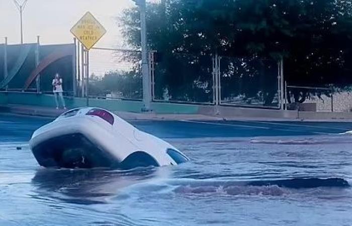 شاهد- عملية إنقاذ مدهشة لسيدة غرقت سيارتها في الفيضانات بأمريكا