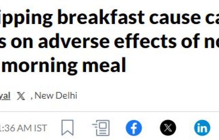 تخطى وجبة الإفطار يسبب مضاعفات صحية كبيرة.. دراسة توضح