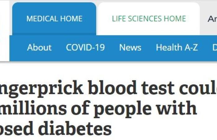 اختبار دم يساعد فى تحديد ملايين الأشخاص المصابين بمرض السكري